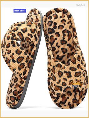 Women's Memory Foam Corduroy Open Toe Slippers Indoor Outdoor Slide Shoes